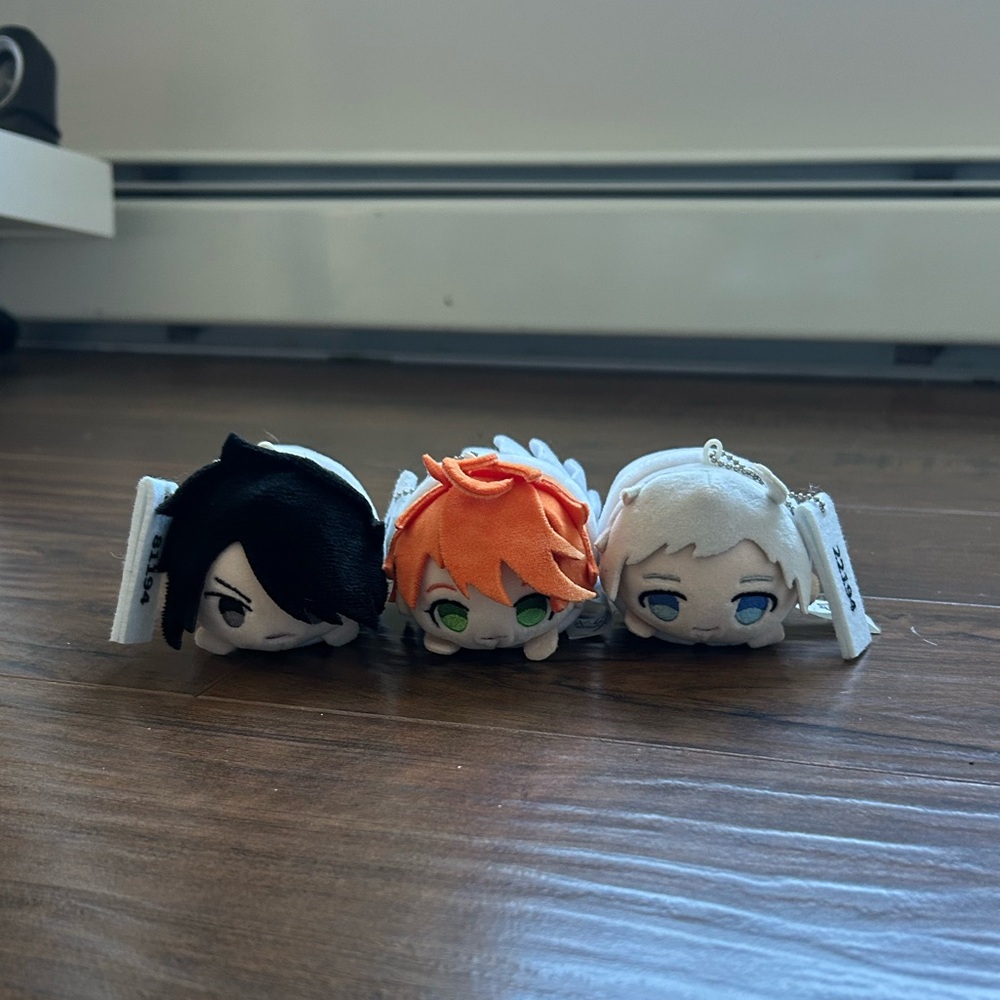 The Promised Neverland Anime plushies (all three)